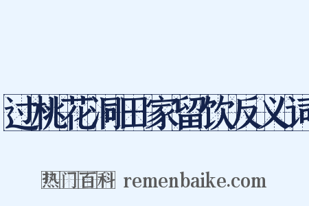 过桃花洞田家留饮反义词是什么意思的图片